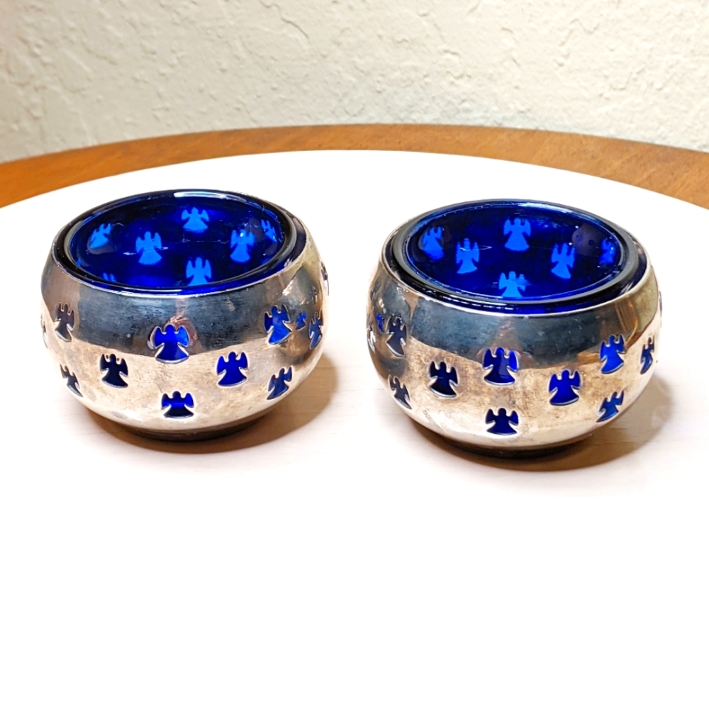 GODINGER SILVER ART CO (GSA) Silver & Blue Votives